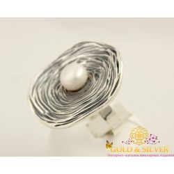 Серебряное кольцо Мадейра с жемчугом 32мм 10022к Gold & Silver, Украина
